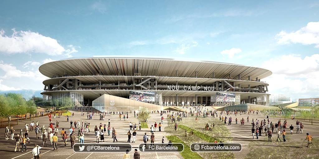 Fc Barcelona Stadion Neu . Nou Camp Nou Soll 2024 Fertig Sein Diashow