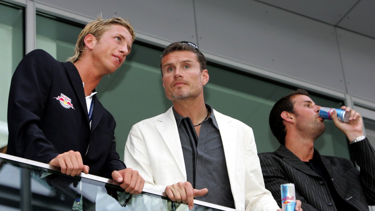 Marc Janko mit Formel-1-Pilot David Coulthard