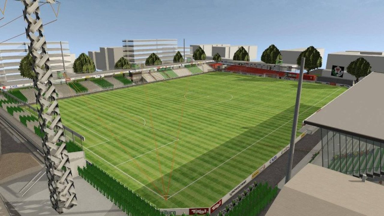 So plant die WSG den Gästesektor (Rot) auf der Südseite, links daneben die Osttribüne