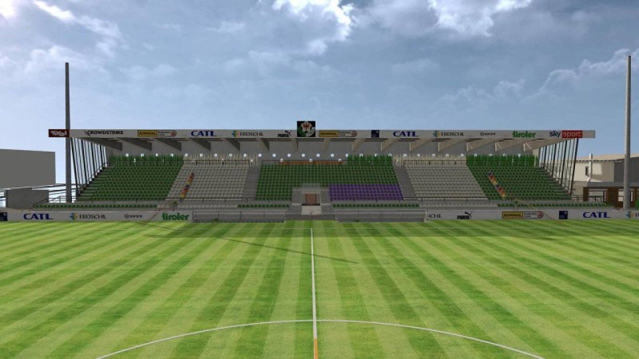 Die erneuerte Westtribüne im Gernot-Langes-Stadion