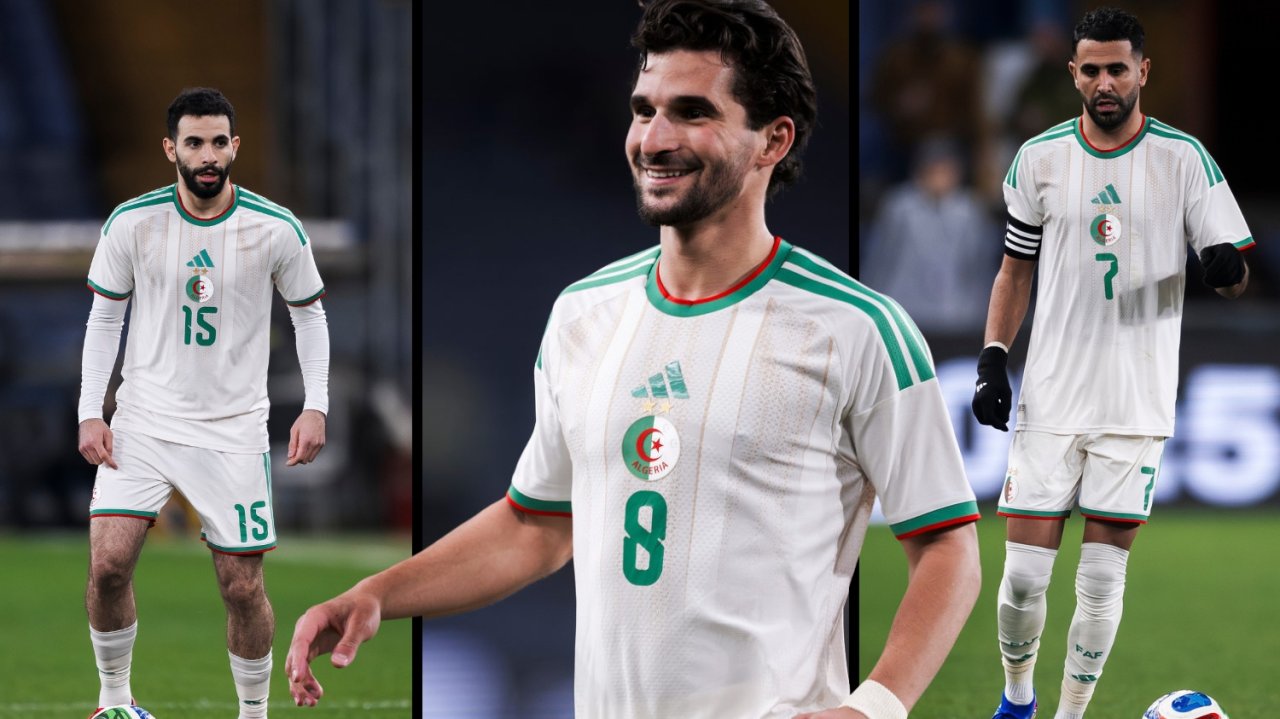 Rayan Ait-Nouri (Links), Houssem Aouar (Mitte), Riyad Mahrez (Rechts)