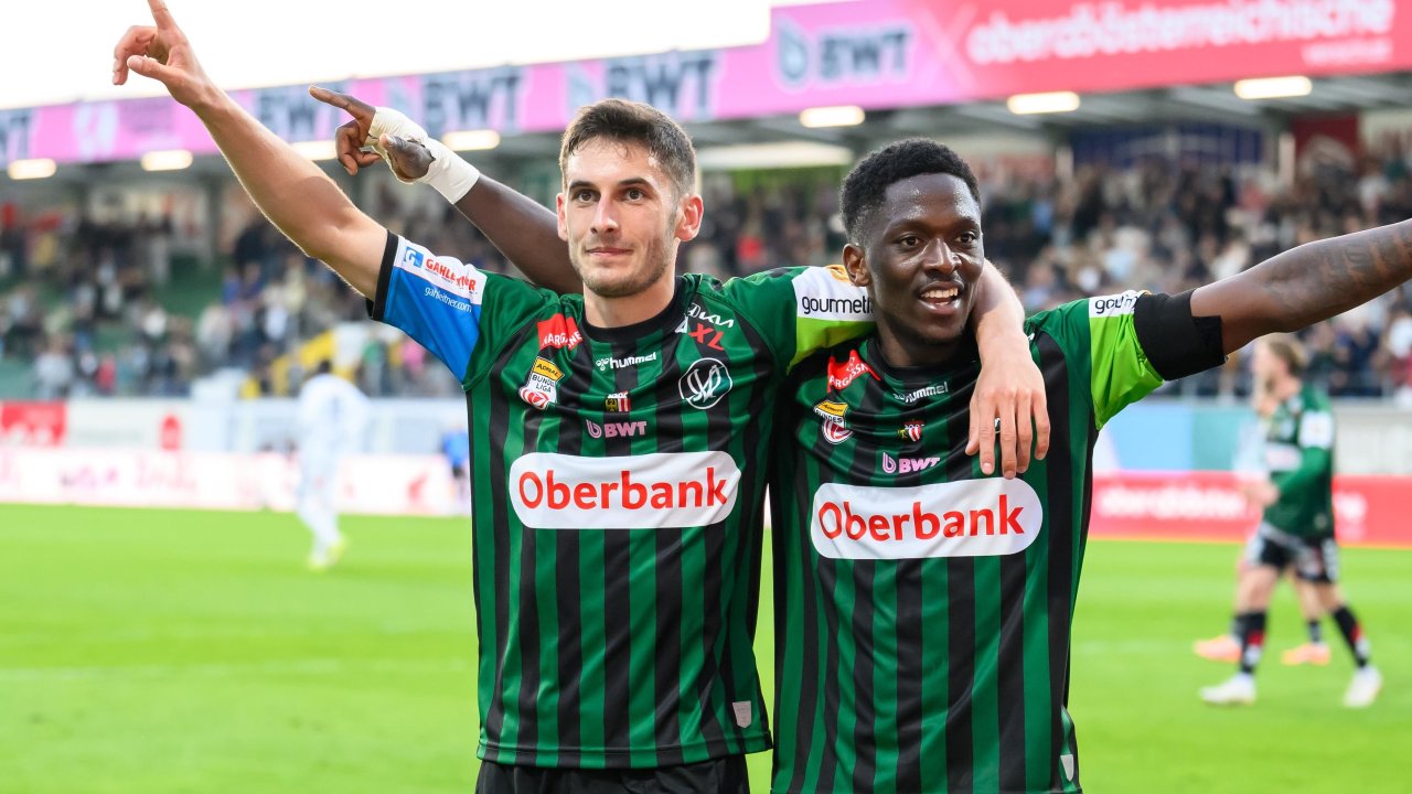 Ried hofft auf weitere Erfolgserlebnisse. Mit Ante Bajic (links), aber ohne den zu Cagliari zurückgekehrten Kingstone Mutandwa (rechts)