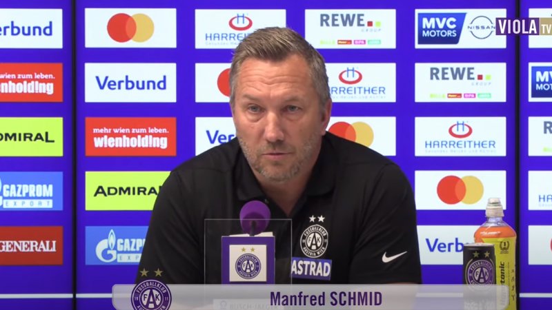 Auch auf der Sponsorenwand ist Gazprom noch immer vertreten (Screenshot: ViolaTV)