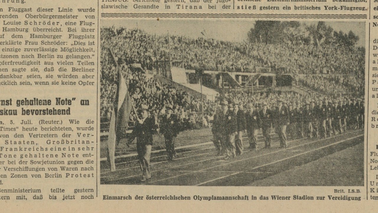 Österreichs Olympiadelegation für die Spiele in London 1948